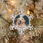 Dog Photo Snowflake Pewter Christmas Ornament