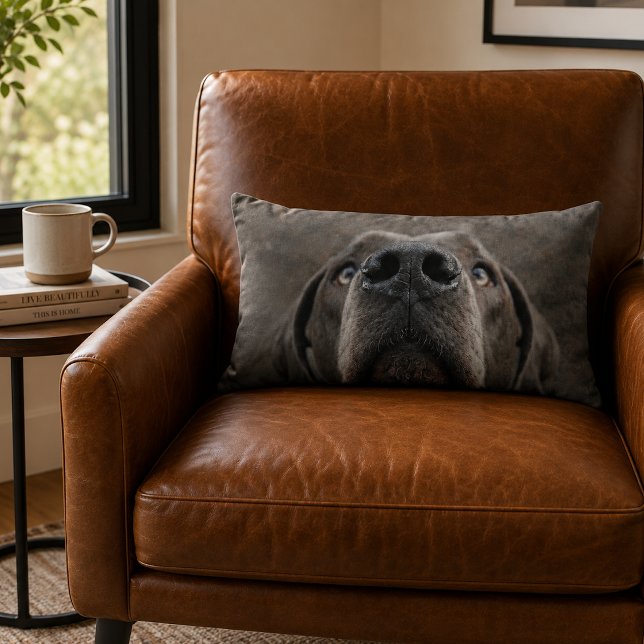 Dog Photo Template Great Dane Nose Lumbar Pillow (Creator Uploaded)