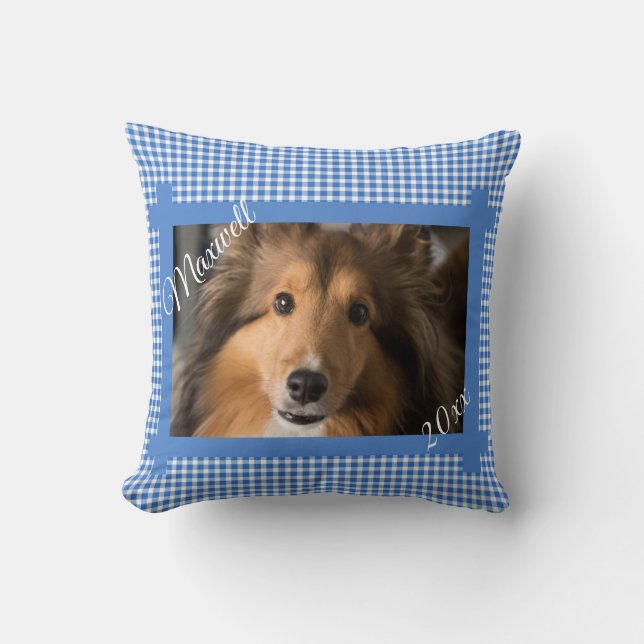Dog Photo Throw Pillow (Front)