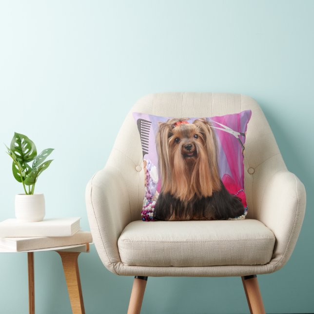 Dog Photo Throw Pillow (Chair)