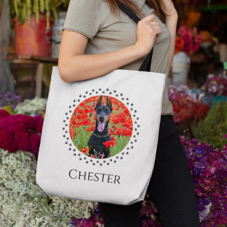 Dog Photo Tote Bag - Personalized Pet Gift
