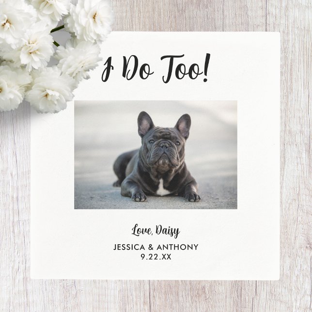 Dog Photo Wedding Cocktail Napkins (Creator Uploaded)