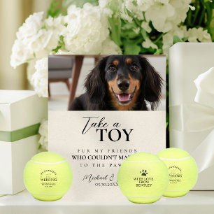 Dog Photo Wedding Tennis Ball Favor Pedestal Sign