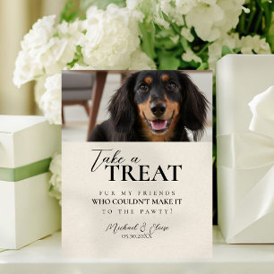 Dog Photo Wedding Treat Favor Pedestal Sign