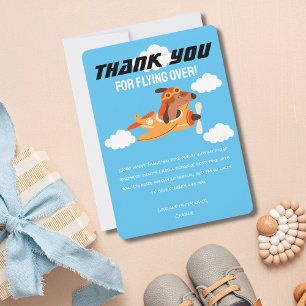 Dog Pilot Flying Airplane,Cute Birthday Thank You