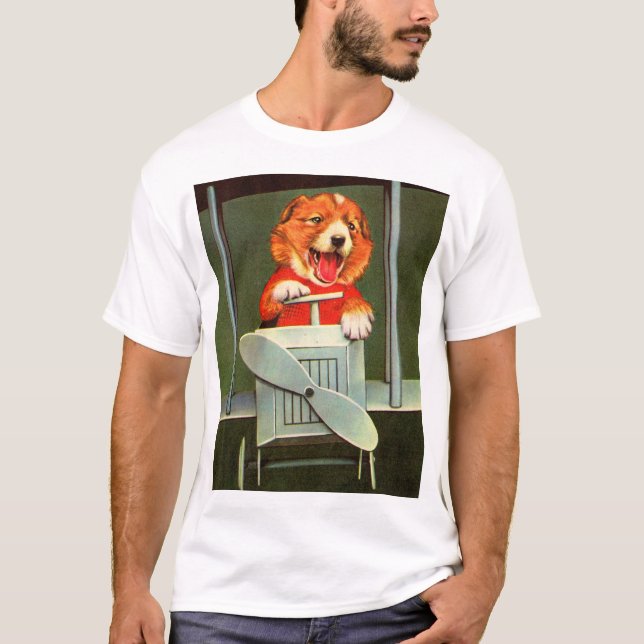 dog pilot print T-Shirt (Front)