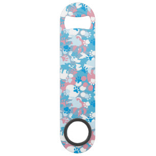 Dog Pink and Blue Camouflage Pattern Bar Key