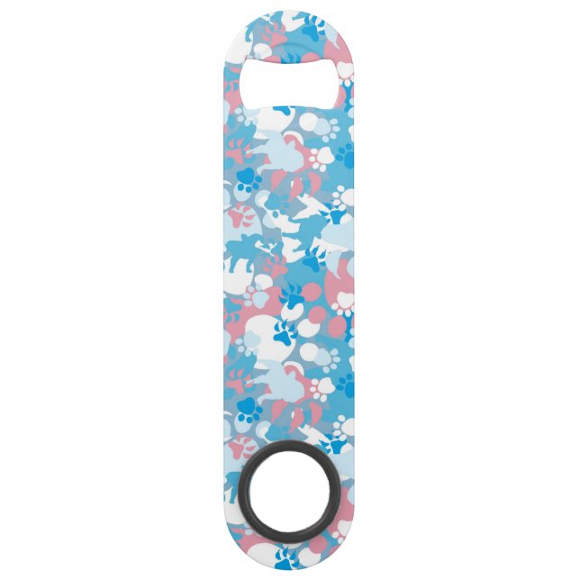 Dog Pink and Blue Camouflage Pattern Bar Key (Front)