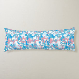 Dog Pink and Blue Camouflage Pattern Body Pillow