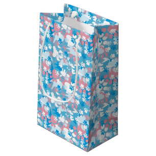 Dog Pink and Blue Camouflage Pattern Small Gift Bag