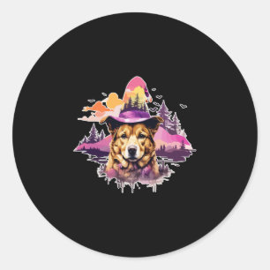Dog Pink Halloween 2 Classic Round Sticker