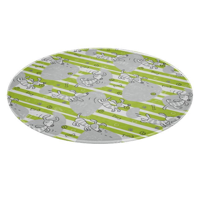 dog playing pattern background cutting board (Corner)