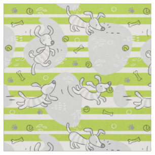 dog playing pattern background fabric