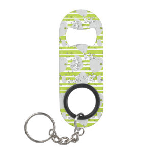 dog playing pattern background keychain bottle opener
