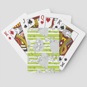 dog playing pattern background playing cards