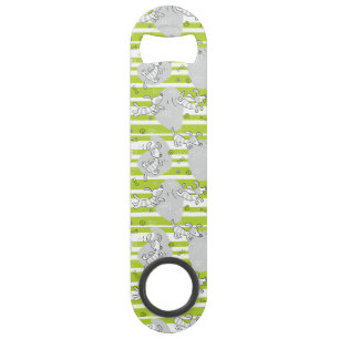 dog playing pattern background speed bottle opener