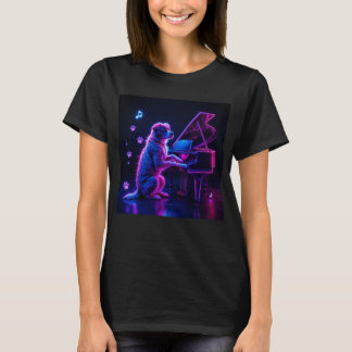 Dog Playing Piano Music Lover Funny T-Shirt