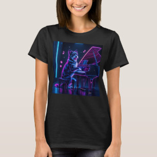 Dog Playing Piano Music Lover Funny T-Shirt