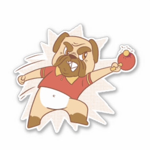 DOG PLAYING PING PONG 