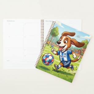 Dog Playing Soccer or Football Personalize Planner