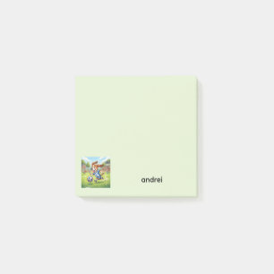 Dog Playing Soccer or Football Personalize Post-it Notes