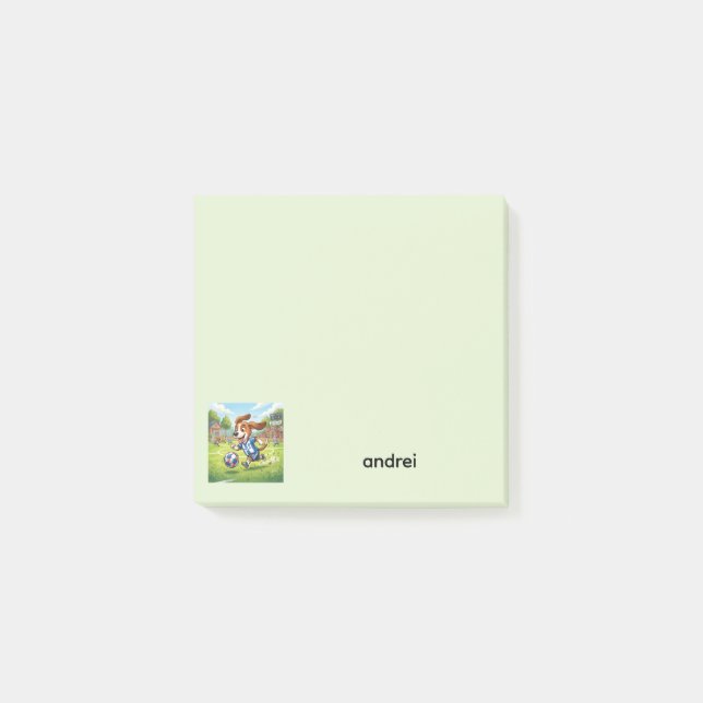Dog Playing Soccer or Football | Personalize Post-it Notes (Front)