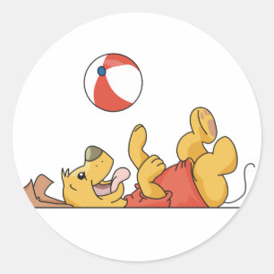 Dog Playing With Ball Tshirts and Gifts Classic Round Sticker