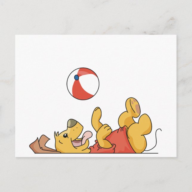 Dog Playing With Ball Tshirts and Gifts Postcard (Front)