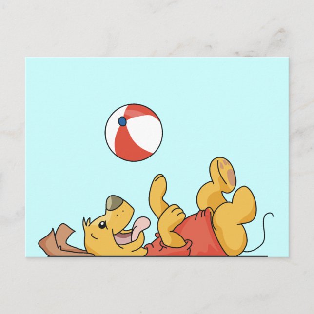 Dog Playing With Ball Tshirts and Gifts Postcard (Front)