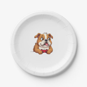 Dog Plays Video Games (4) Paper Plate