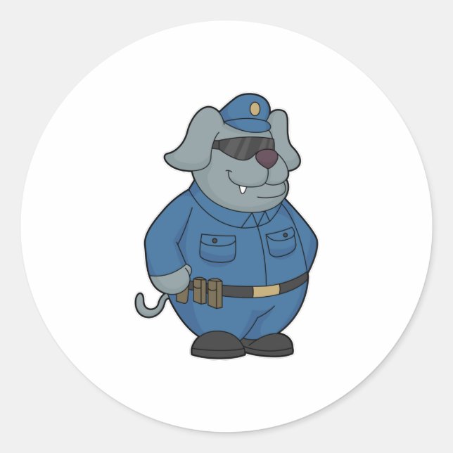 Dog Police officer Police Classic Round Sticker (Front)