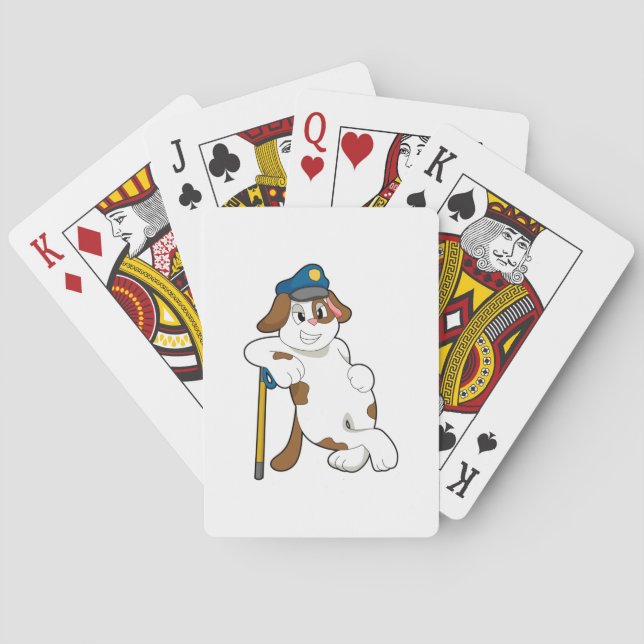 Dog Police officer Police hat Playing Cards (Back)