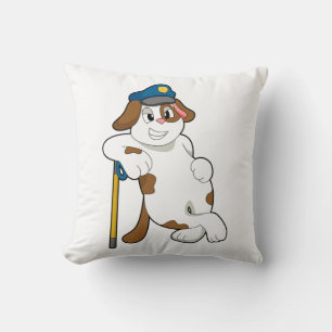 Dog Police officer Police hat Throw Pillow