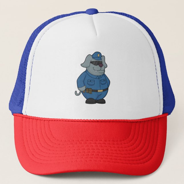 Dog Police officer Police Trucker Hat (Front)