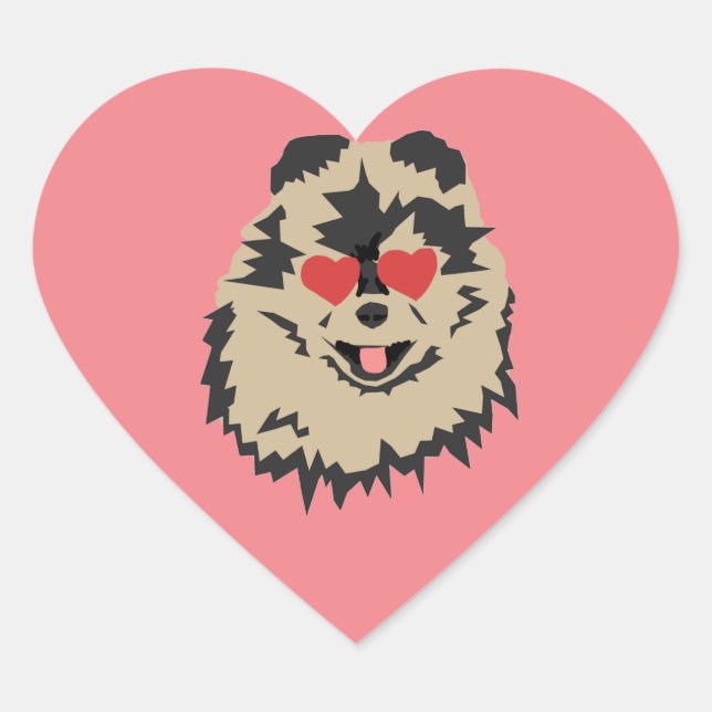 Dog Pomeranian Valentine Heart Square Sticker (Front)