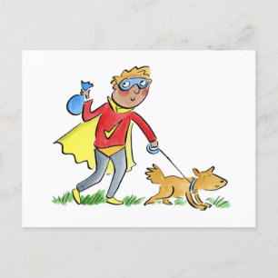 Dog poo hero postcard