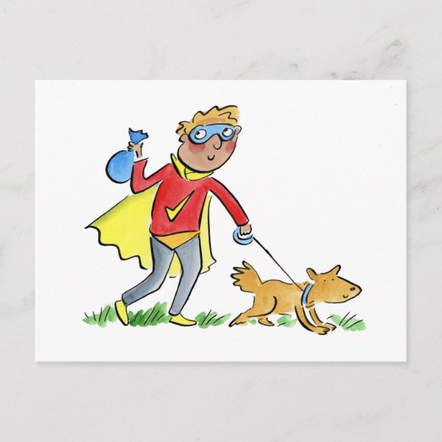 Dog poo hero postcard (Front)