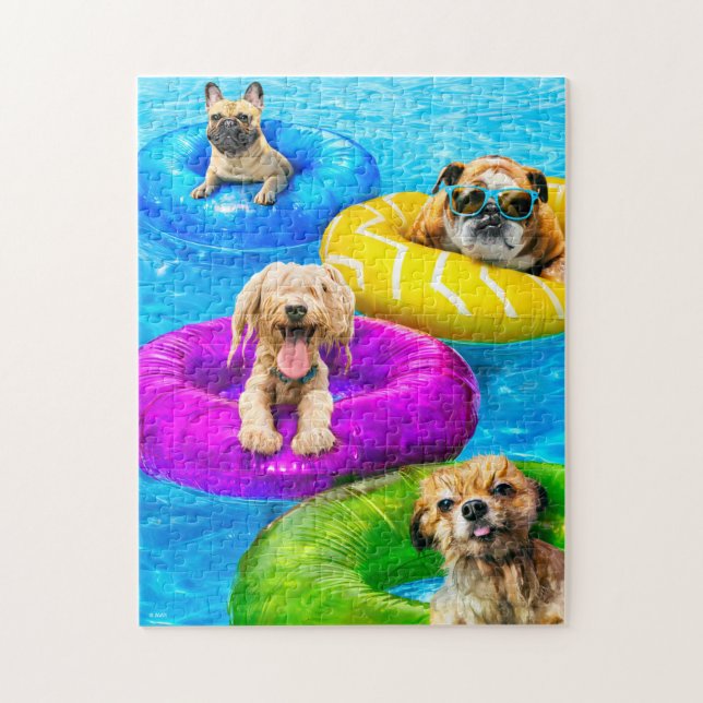 Dog Pool Party Jigsaw Puzzle (Vertical)