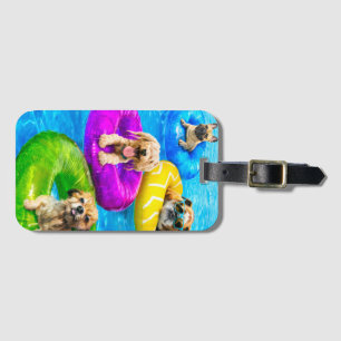 Dog Pool Party Luggage Tag