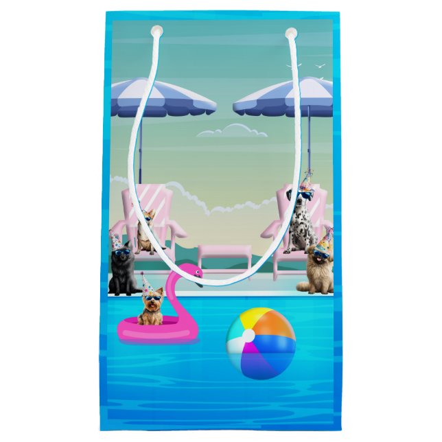 Dog Pool Pawty Small Gift Bag (Front)