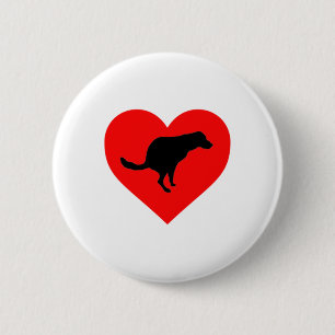 Dog Poop Heart 2 Inch Round Button