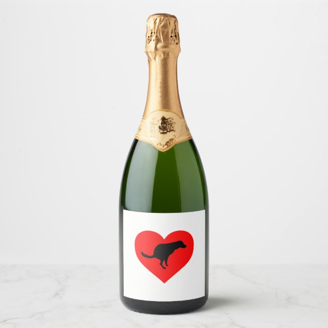 Dog Poop Heart    Sparkling Wine Label (Front)