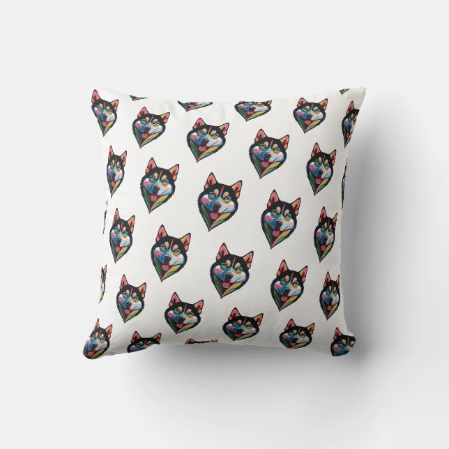 Dog Pop Art Throw Pillow (Back)