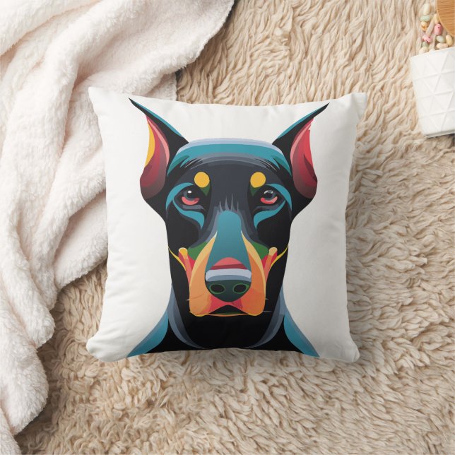 Dog Pop Art Throw Pillow (Blanket)
