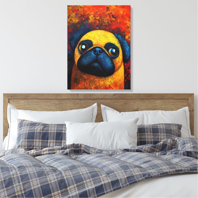 Dog Portrait Art Canvas Print (Insitu(Bedroom))