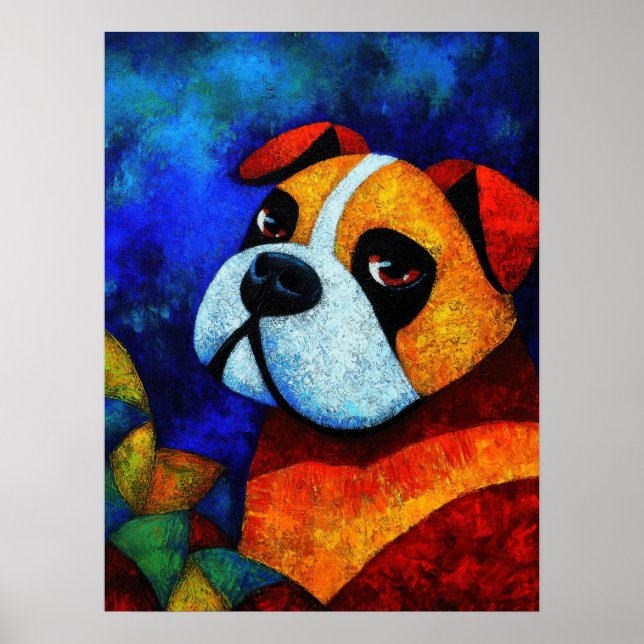 Dog Portrait Art Poster (Front)