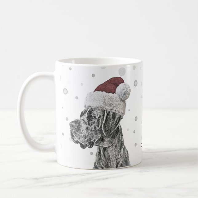 Dog Portrait Christmas Coffee Mug (Left)