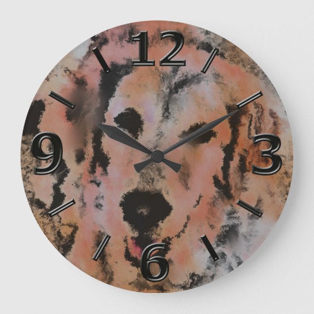 DOG PORTRAIT SANDY LARGE CLOCK (Front)