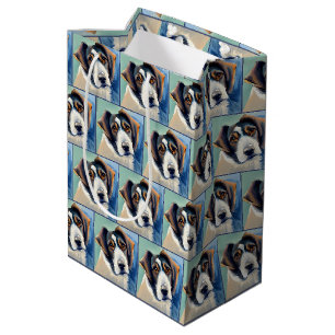 Dog Portrait Sketch Painting Medium Gift Bag