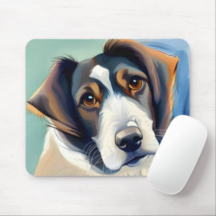 Dog Portrait Sketch Painting Mouse Pad